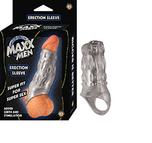 Load image into Gallery viewer, Maxx Men Erection Sleeve - Clear with Free Bottle of Adult Toy Cleaner
