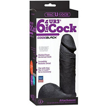 Load image into Gallery viewer, Doc Johnson Vac-U-Lock CodeBlack - ULTRASKYN - 6 Inch Realistic Cock - F-Machine and Harness Compatible Dildo
