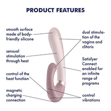 Load image into Gallery viewer, Satisfyer Heat Wave Rabbit Vibrator with Warming Function and App Control - G-Spot and Clitoris Stimulation, Heated Vibrating Dildo - Compatible with Satisfyer App, Waterproof, Rechargeable (Mauve)
