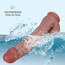 Load image into Gallery viewer, Double Layered Silicone Realistic Dildo Lifelike with Strong Suction Cup for Hands-Free Play Realistic Penis G-Spot Anal Sex Toys Unisex Couples Strap-on Compatible S078WBHDXL
