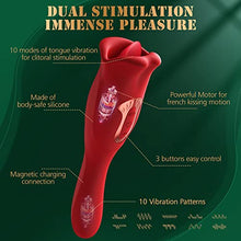 Load image into Gallery viewer, Adult Sex Toys Vibrator for Women with 10 French Kissing Modes &amp; Vibration Patterns, Adult Toys Vibrators Rose Sex Toy, G Spot Adult Toy &amp; Clitoral with Tongue, Dildo Adult Sex Toys &amp; Games
