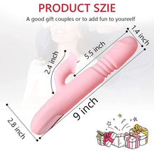 Load image into Gallery viewer, Thrusting Dildo Rabbit Vibrator for Women, Vibrator Adult Sensory Toys G Spot Sex Toy with 3 Telescopic &amp; 10 Vibration Modes, Adult Sex Toys with Quiet Dual Motors for Couples or Solo Sex Pink-a12
