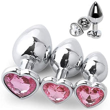 Load image into Gallery viewer, LSCZSLYH 3 Size Anal Plug Heart Stainless Steel Crystal Anal Plug Removable Butt Plug (Color : Golden, Size : M)
