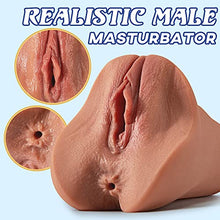 Load image into Gallery viewer, Brown Pocket Pussy with Thick Vagina Wall and Lifelike Textures, Goyha Realistic Male Masturabtors Toy with Vagina and Anal Channels, Adult Male Sex Toy with Extra Size Bulge for Men Masturbation
