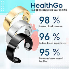 Load image into Gallery viewer, Healthgo Blood Pressure Regulator Ring, Blood Sugar Control Ring, Boost Glucose Control, Lymphatic Drainage Therapeutic Magnetic Rings for Women Men (2pcs-Black)
