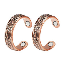 Load image into Gallery viewer, Pure Copper Ring,2pcs Magnetic Lymphatic Drainage Therapeutic Rings for Women Men,copper Ring Magnetic Copper Ring Vintage Solid Copper Women&#39;s Ring 2.3&#39;&#39;/6mm,copper Ring Kit (CPR-0937 CPR-0937)
