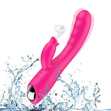 Load image into Gallery viewer, Clitoral G Spot Thrusting Vibrator Toy Rose for Women Pleasure Cordless Dual Motor Soft Sucker Sucking Silent Rabbit Waterproof Heating Adult Sex Wand Stimulator Swing Nipple
