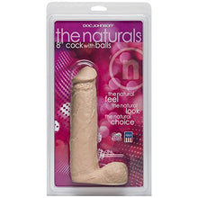 Load image into Gallery viewer, Doc Johnson The Naturals - 8 Inch Cock with Balls - Made of Body-Safe PVC - Proudly Made In America - Dildo - White
