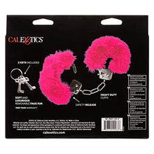 Load image into Gallery viewer, CalExotics Ultra Fluffy Furry Cuffs Handcuff Sex Key Holster Adults Law Enforcement Role Play BDSM Restraining - Pink - SE-2651-55-3
