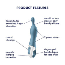 Load image into Gallery viewer, Satisfyer A-Mazing 1 A-Spot Vibrator for Women - Vibrating Dildo, G-spot Stimulator, Sex Toy with Curved, Ergonomic Shape, Flexible Tip - Waterproof, Rechargeable (Blue)
