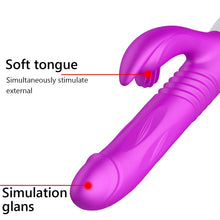 Load image into Gallery viewer, Rabbit Vibrator for Women Vaginal Health,G Spot Vibrator with Tongue Licking 10 Vibration Realistic Anal Vibrating Dildo for Women Clitoral Clit G Spot Stimulation,Heated Adult Sex Toys purple-00
