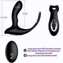 Load image into Gallery viewer, Vibrating Prostate Massager Anal Vibrator - 10 Modes Couple Anal Sex with Dual Motor Cock Ring Vibrator, G-spot Vibrator with Remote Control, Adult Sex Toy for Men/Women/Couples
