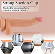 Load image into Gallery viewer, Silicone 8 inches Flesh-Colored Suction Cup Realistic Classic Dick Wand for Women
