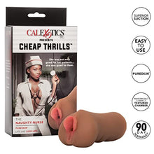 Load image into Gallery viewer, CalExotics Cheap Thrills Naughty Nurse - Travel Sized Male Masturbator - Silicone Masturbation Sleeve  5 Inch Adult Male Sex Toy - Brown
