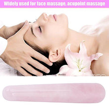 Load image into Gallery viewer, FTVOGUE Massage Stone Rose Natural Quartz Crystal Face Massage Wand Stone Smooth Stick Massaging Treatment Tool Pink 110mm(Pink)
