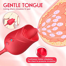 Load image into Gallery viewer, The Rose Sex Toy Vibrator for Women,3 in 1 Clitoris Vibrators G-Spot Stimulator for Couples and Lovers Pleasure,Magnetic Rechargeable Personal Wand Massager,Adult Sex Toys Games (Tongue Licking)09
