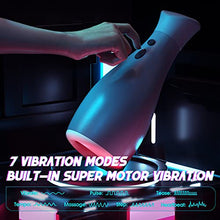 Load image into Gallery viewer, Male Masturbator Pocket Pussy - 7 Vibration Modes and Airbag Squeezing, Automatic Masturbation Vibrator with Realistic Vagina Blow Job Sex Toys for Male Hands Free Masturbators
