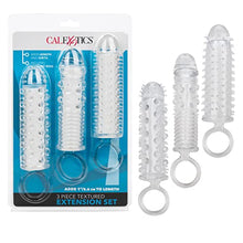 Load image into Gallery viewer, CalExotics Textured Penis Sleeve Cockentender for Men Stretcher Cock Extender 3 Piece Set - SE-1625-60-2
