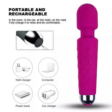 Load image into Gallery viewer, Pink 20 Patterns Mini Wand Massager USB Rechargeable Silicone AV Vibrator Pleasure Woman Stimulation Toys 2023
