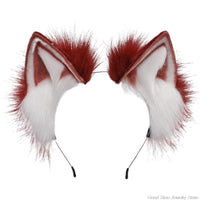 Lolita Animal Cat Ears Headband Hair Plush Ornaments Faux Fox Headwear Halloween Party Hair Hoops Anime Cosplay Fancy Props (3)