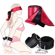 Load image into Gallery viewer, Bondage Set Black BDSM Handcuffs Collar with Blindfold, Efgove Adult Detachable Restraints Sex Toys Hand Cuffs for Couples
