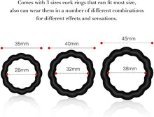 Load image into Gallery viewer, 2023 Newly Silicone Penis Rings for Erection Enhancing - Premium Training Cock Ring for Mens Sexual Life and Stamina Prolonging, Male Sex Toys for Couples (Black-01)
