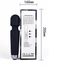 Load image into Gallery viewer, Black 20 Patterns Mini Wand Massager USB Rechargeable Silicone AV Vibrator Pleasure Woman Stimulation Toys 2023
