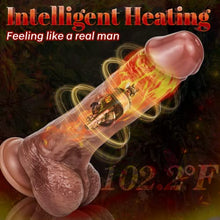 Load image into Gallery viewer, 8.5&#39;&#39; Thrusting Dildo G Spot Vibrator, Heated Realistic Dildo with 5 Powerful Telescopic &amp; 10 Vibrating Modes Clitoral Anal Stimulator Rechargeable Silicone Penis Sex Toy for Women Couple Brown
