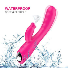 Load image into Gallery viewer, G Spot Adult Toy Vibrator Thrusting Dual Motor Cordless Soft Sucking Rose for Women Sucker Waterproof Pleasure Quiet Rabbit pleasurable Heat Vibrating Clitoralis Clitoral Tongue
