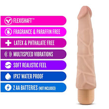 Load image into Gallery viewer, Blush Dr Skin Vibe 1 - Feels Real Realistic 9 Inch Long Vibrating Dildo - IPX7 Waterproof - Soft Body Safe Material Multi Speed Bendable Vibrator - Adult Sex Toy for Women Men Couples - Beige
