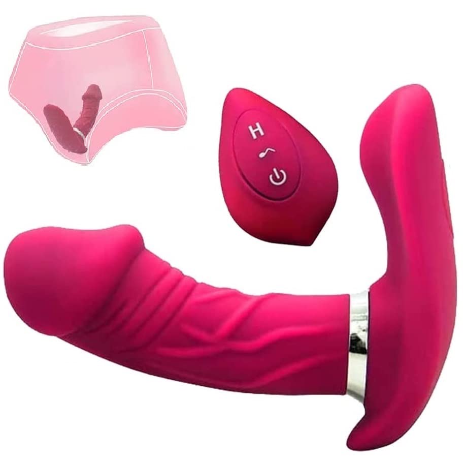 Wearable Clitoral G-spot Butterfly Vibrator, Wireless Remote Control Nipple Suction Cup Vibrator, 7 Powerful Vibrations, Rechargeable Adult Female Sex Toy Thrust Realistic Dildo