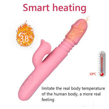 Load image into Gallery viewer, Thrusting Dildo Rabbit Vibrator for Women, Vibrator Adult Sensory Toys G Spot Sex Toy with 3 Telescopic &amp; 10 Vibration Modes, Adult Sex Toys with Quiet Dual Motors for Couples or Solo Sex Pink-a12
