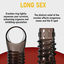 Load image into Gallery viewer, 2 Pack Penis Ring- Penis Sleeves Cock Sleeves Textured Ribbed Silicone Cock Ring Set Extender Enlarger Stretchy Stay Harder Sheath Male Sex Toys for Men Cook Rings. Juguetes Sexuales
