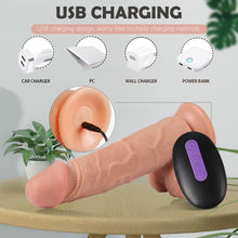 Load image into Gallery viewer, Silicone Realistic Dildo 8&quot; with Suction Cup for Hands-Free for Women Adult Couples Giant Dildo Anal Sex Vaginal G-spot and Anal Masturbation
