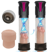 Load image into Gallery viewer, Auto Vacuum Suction Penis Pump Sex Toy for Men, Rechargeable Male Penis Enlarger Automatic Vacuum Enhancement Pump Realistic Vagina Pocket Pussy for Blowjob Masturbation Mens Penis Stimulation
