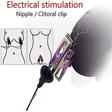 Load image into Gallery viewer, Electric Nipple Clamps, Nipple Clamps for Sex, Adjustable Current Level Electric Nipple Clamps, Adjustable Weight Metal Nipple Clamps for Men Women, Non-Piercing Metal Stimulator Nipple Clips (A)
