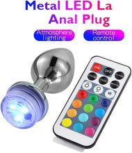 Load image into Gallery viewer, Light Up Anal Plug for Women Valentine&#39;s Day Gifts- Large Silver
