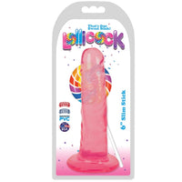 Lollicock Slim Stick 6 Inch Dildo - Cherry Ice with Free Bottle of Adult Toy Cleaner