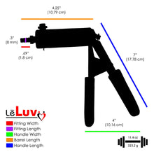 Load image into Gallery viewer, LeLuv Penis Vacuum Pump Ultima Handle Red Premium Ergonomic Grips &amp; Uncollapsable Slippery Hose Bundle with Gauge, 4 Constriction Rings | 9&quot; Length x 1.50&quot; Diameter Cylinder
