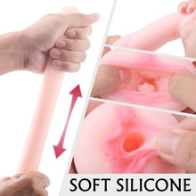 Load image into Gallery viewer, Rosenine Handheld Male Masturbators Cup and Silicone Penis Ring, for Men Masturbation with 3D Lifelike Vagina Sex Stroker, Ultra Soft Stretchy Cock Ring Support Erection Enhancing Ring Adult Sex Toy
