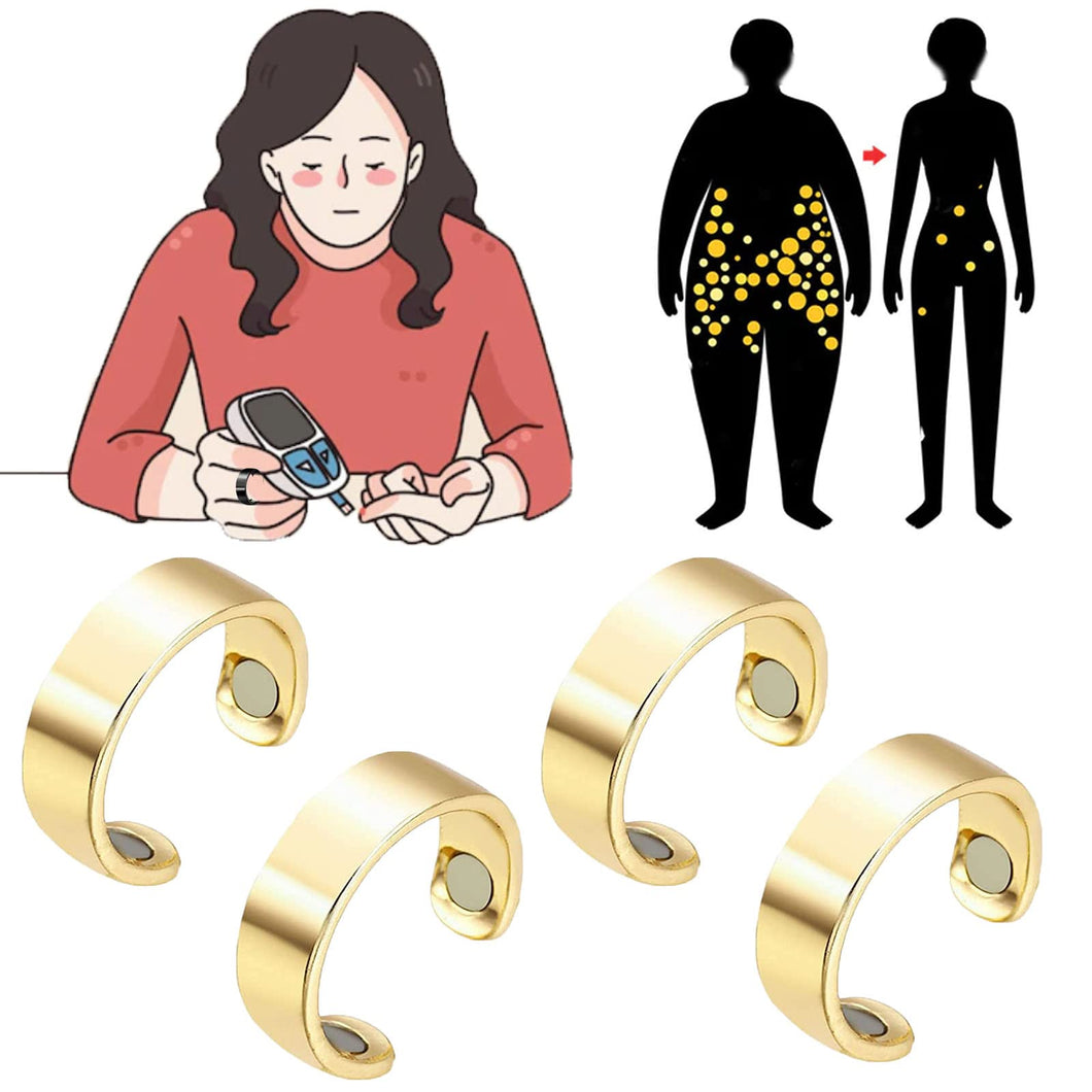 4PCS Health Go Blood Sugar Regulator Ring, HealthGo Blood Sugar Regulator Ring (Gold)