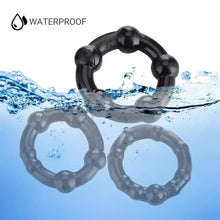 Load image into Gallery viewer, Cock Rings for Male Sex Cock Ring Erection Soft Silicone Penis Ring for Men Couples Sensory Adjustable Rubber Black
