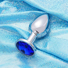 Load image into Gallery viewer, Hmxpls Small Anal Plug, Anal Toy Plug Beginner, Personal Sex Massager, Stainless Steel Butt Plug for Women Men Couples Lover, Blue
