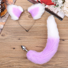 Load image into Gallery viewer, Alvivi Adult Sex Accessories Set,Cat Claw Silicone Tail Ball Butt Plug with Cat Ear Headband for Couple Sex Toys Lavender&amp;White One Size
