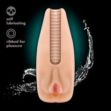 Load image into Gallery viewer, Blush M Elite - Soft and Wet Natasha - 7&quot; Self Lubricating Ribbed Masturbator - Single Speed Vibrating Bullet Included - Open Ended for Easy Cleaning - Incredibly Realistic Look &amp; Feel Sex Toy for Him
