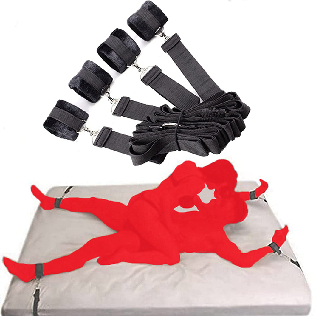 Sex Bed Restraints for Couples Queen Bed Bondaged Restraints Sex SM Toys Women Submissive Kit Under Bed Tied Down Arms and Legs for Women Men Kinky Toys Sex Gaming for Adult Couples Women's Hoodies