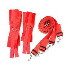 Load image into Gallery viewer, THAT NIGHT Adult Bed Bundles, Adult Sex Bed Straps Bondage Supplies, Couples Role Game Props Handcuffs BDSM Bondage Set Red
