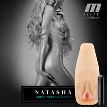 Load image into Gallery viewer, Blush M Elite - Soft and Wet Natasha - 7&quot; Self Lubricating Ribbed Masturbator - Single Speed Vibrating Bullet Included - Open Ended for Easy Cleaning - Incredibly Realistic Look &amp; Feel Sex Toy for Him
